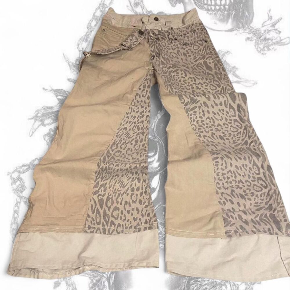 Unbranded Women's Tan and Cream Trousers